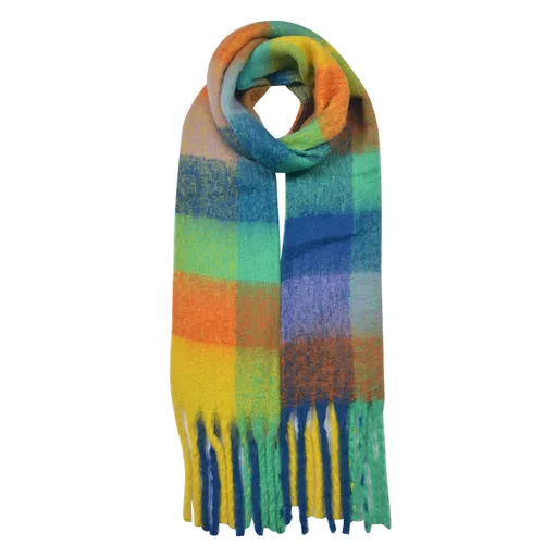 Barevná šála s třásněmi - 35*210 cm Clayre & Eef