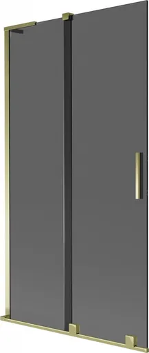 MEXEN/S Velar L dvoukřídlá posuvná vanová zástěna 100 x 150, grafit, zlatá 896-100-003-41-50