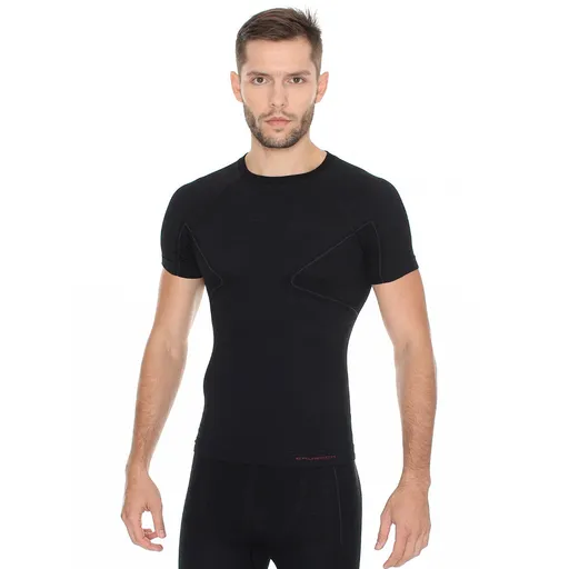 Pánské tričko Brubeck Active Wool s krátkým rukávem Black M