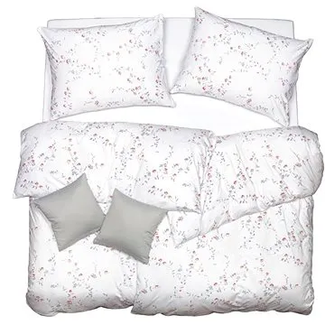 SCANquilt povlečení JERSEY paulina bílošedočervená (32927)