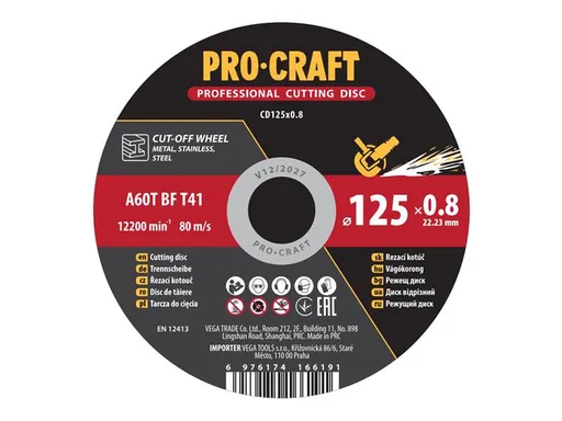 Kotouč řezný PROCRAFT 125x0.8mm
