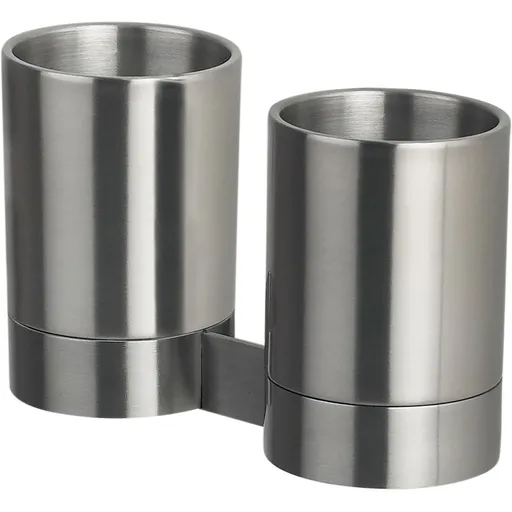 Spirella Dva nástěnné kelímky na kartáčky Nyo, kartáčovaný nerez