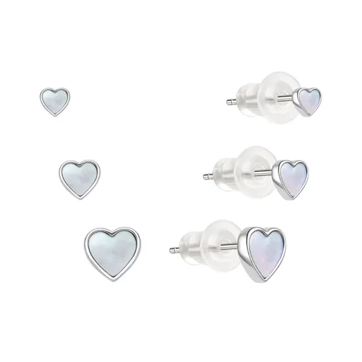 MOISS Stříbrná sada srdíčkových náušnic E0004634 (3 páry náušnic)