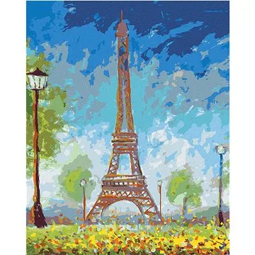 Zuty - Malování podle čísel - EIFFELOVA VĚŽ V LÉTĚ, 80x100 cm, vypnuté plátno na rám (HRAmmb10649nad)