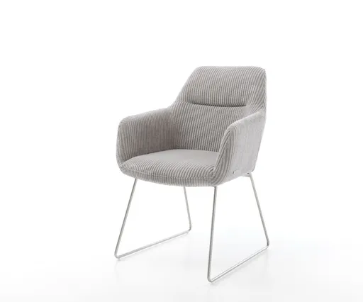 Jídelní židle Pejo-Flex manšestr stříbrnošedá tenká podnož