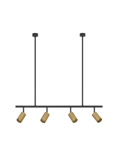 NOVA LUCE závěsné svítidlo POGNO černá a zlatý hliník GU10 4x10W IP20 230V bez žárovky 9111459