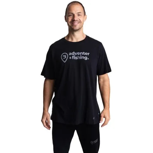 ADVENTER & FISHING PIKE Pánské bavlněné tričko, černá, velikost