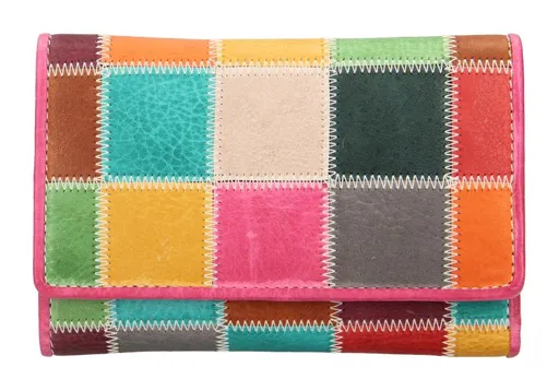 Dámská kožená peněženka Lagen LG-11DS Fuchsia/Multi