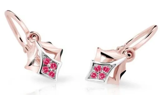 Cutie Jewellery Dětské náušnice z růžového zlata C2220-10-X-4 fuchsiová