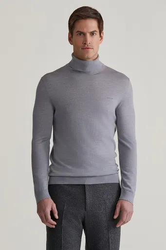 ROLÁK GANT EXTRAFINE MERINO WOOL TURTLENECK GREY MELANGE