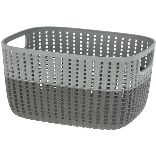 Plastový košík Duo, šedá, 28,6 x 21,8 x 15,1 cm