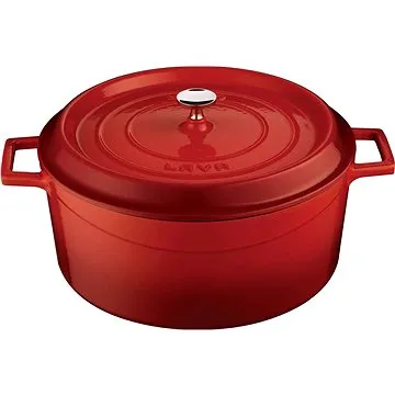 LAVA METAL Litinový hrnec kulatý 28cm - červený (LVYTC28K2R)