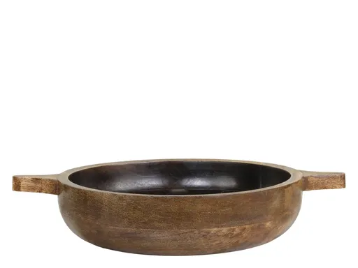 Dřevěná servírovací miska z mangového dřeva Tours Handles - Ø 24*5 cm/ 1600ml Chic Antique