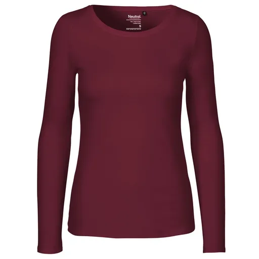 Neutral Dámské tričko s dlouhým rukávem z organické Fairtrade bavlny - Bordeaux | 2XL