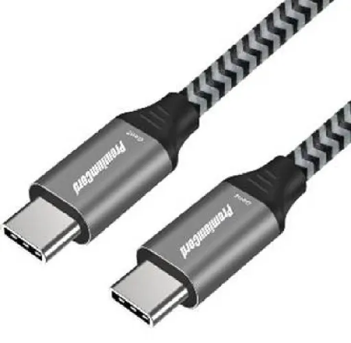 PremiumCord USB-C kabel ( USB 3.2 GEN 2x2, 5A, 100W, 20Gbit/s ) 2m, bavlněný oplet