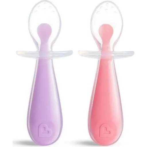 Munchkin Silikonové lžičky 2 ks fialovo - růžové