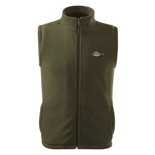 Bontis Fleecová vesta s výšivkou Kapr - Military | 2XL