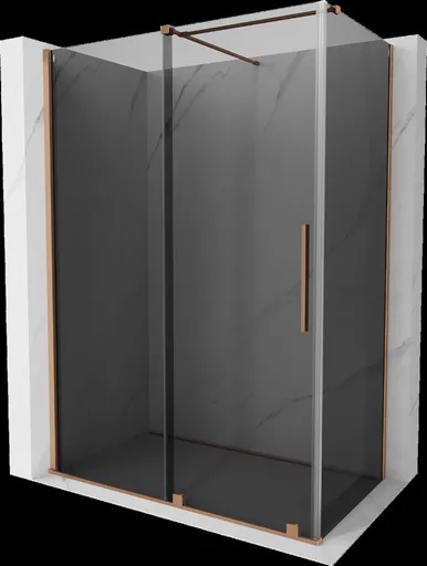 MEXEN/S Velar sprchový kout, posuvné dveře 150 x 70, grafit, měď kartáčovaná 871-150-070-41-65