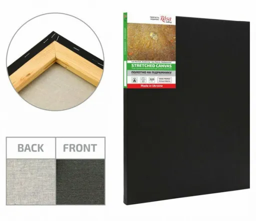 Barevné plátno Rosa černé – 30x30cm