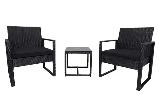 Idea Balkonový zahradní ratan set stůl + 2 křesla OLBIA antracit