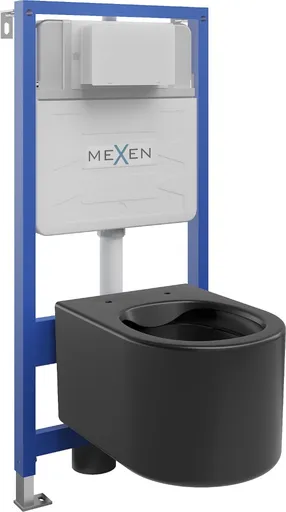 MEXEN/S WC předstěnová instalační sada Fenix Slim s mísou WC Sofia,  černá mat 6103354XX85