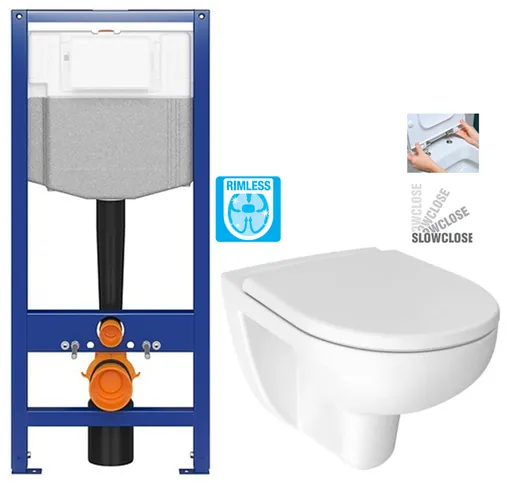 AKCE/SET CERSANIT předstěnový instalační systém bez tlačítka + WC JIKA LYRA PLUS RIMLESS + SEDÁTKO DURAPLAST SLOWCLOSE K97-526 X LY2