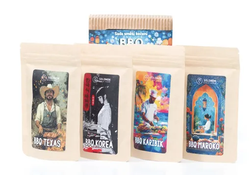 Dárková sada koření BBQ - Korea, Karibik, Maroko a Texas