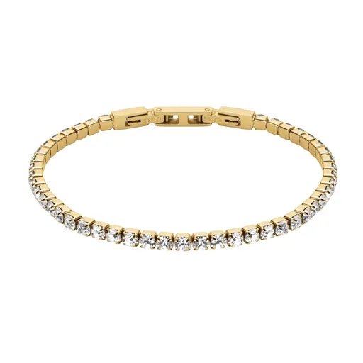 Rosefield Slušivý pozlacený náramek s krystaly Tennis JBTWG-J1035