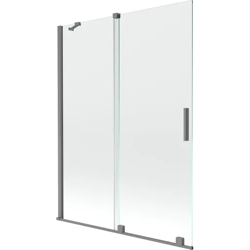 MEXEN/S Velar dvoukřídlá posuvná vanová zástěna 130 x 150, transparent, grafit metal 896-130-000-01-95