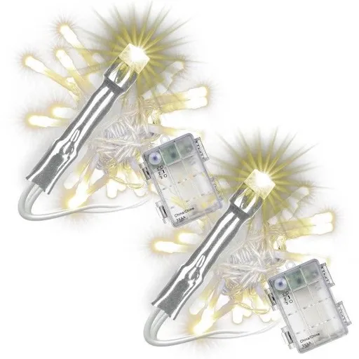 Vánoční LED řetěz 2x50 diod, teplá bílá, 5 m, časovač, IP44