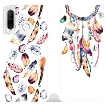 Flipové pouzdro na mobil Huawei P30 Lite - M003S Lapač a barevná pírka (5903226896745)