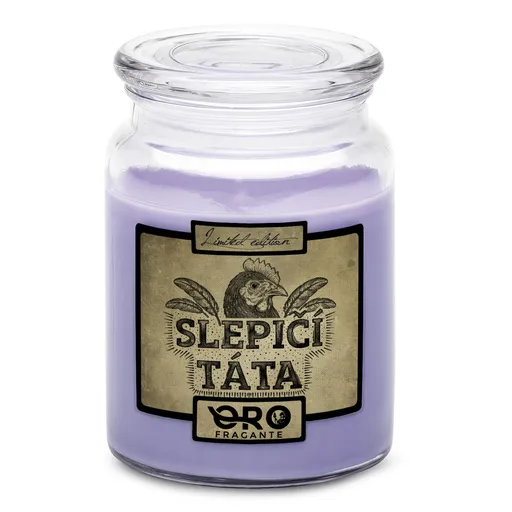 Svíčka Slepičí táta (Vůně svíčky: Levandule)