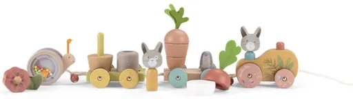 Tahací veselý dřevěný vláček