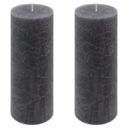 Antracit parafínová svíčka rustikální 20 cm, 90 h, sada 2 ks