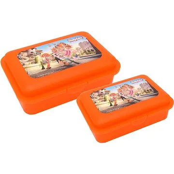 Sada svačinových boxů, 2 dílná, Hurvínek ulice oranžový (8590121507516)