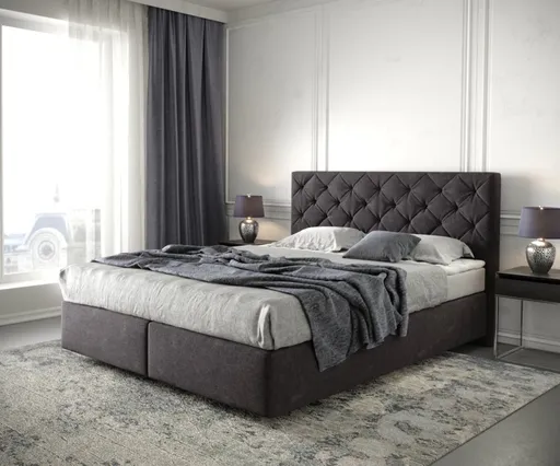 Boxspring postel Dream-Great 160x200 cm mikrovlákno černá