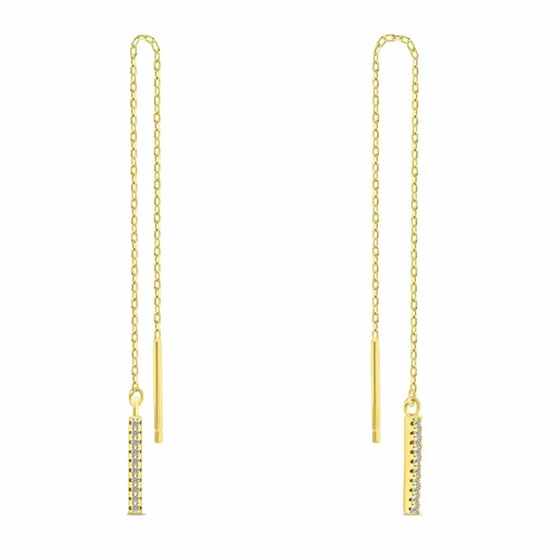 Brilio Silver Dlouhé řetízkové náušnice se zirkony EA1007Y