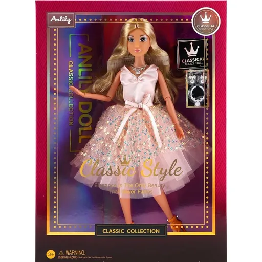 Módní panenka ve společenských šatech - sv.růžové