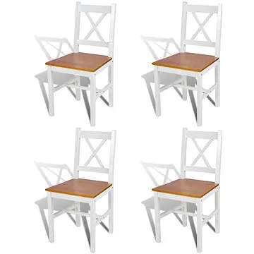 Jídelní židle 4 ks bílé borové dřevo (241513)