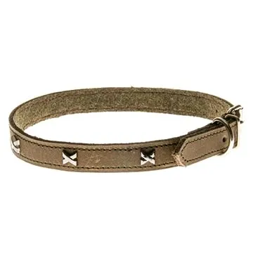 Cobbys Pet Obojek z originální kůže podšitý, zdobený vzorem "X" 20mm (COBoboj033nad)