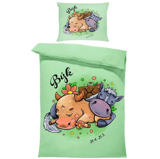 Povlečení Koňská znamení – býk (Rozměr : 1x150/200 + 1x60/50)