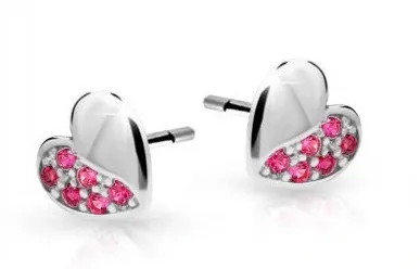Cutie Jewellery Dětské náušnice z bílého zlata C2160-30-X-2 fuchsiová