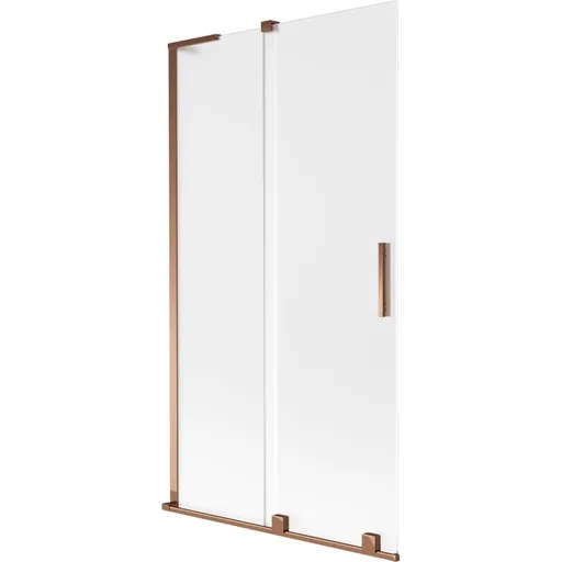 MEXEN/S Velar L dvoukřídlá posuvná vanová zástěna 100 x 150, dekor, růžové zlato 896-100-003-31-60