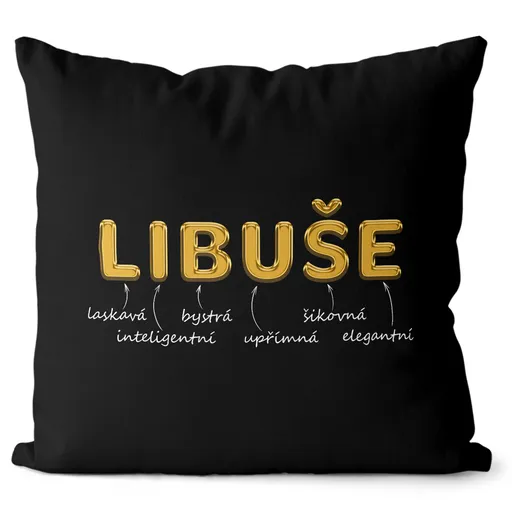 Polštář Ženská jména - GOLD (Velikost: 40 x 40 cm, Jméno: Libuše)