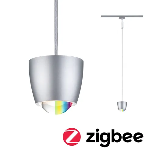 PAULMANN URail závěs Smart Home Zigbee 3.0 Tyros RGBW 4,5W RGBW+ stmívatelné 230V matný chrom
