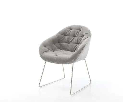 Jídelní židle Gaio-Flex látka Měkký šedá tenká podnož nerezová