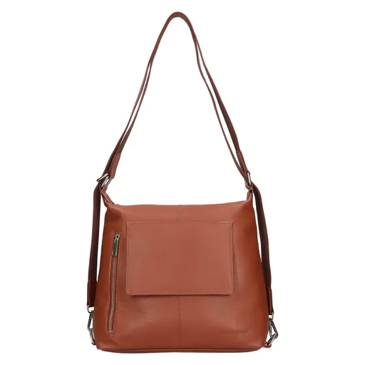 Dámská kožená kabelka/batoh SendiDesign Jena – koňak