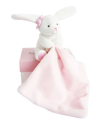 Doudou Dárková sada Králíček s muchláčkem 10 cm 1 ks růžová