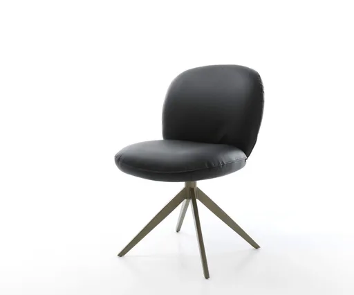 Otočná židle Nube-Flex Pravá kůže Černý křížový rám široký