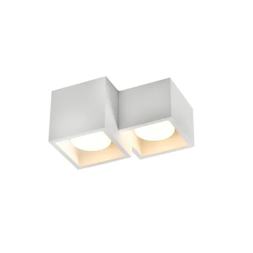 ACA Lighting stropní sádrové svítidlo GENI hranaté bílé 2xGX53 G96022